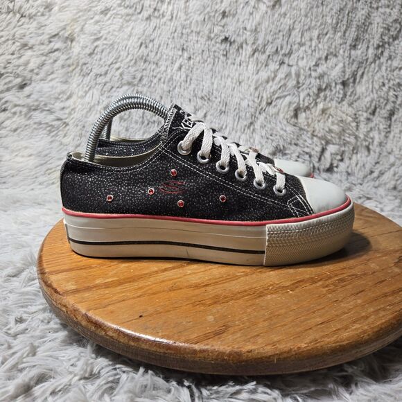 Skechers Somethin’ Else Womens Size 8.5 Y2K Red/White Glitter Gem Platform Shoes - Picture 9 of 11